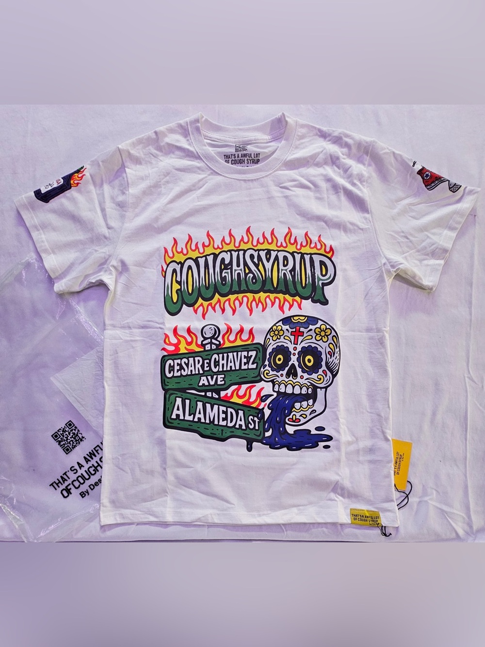 Cough Syrup White Graphic Short Sleeve Tee